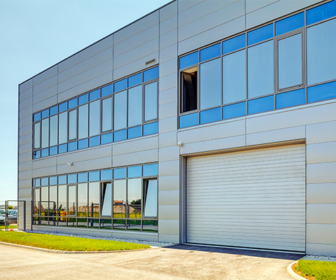aluminum windows in industrial building