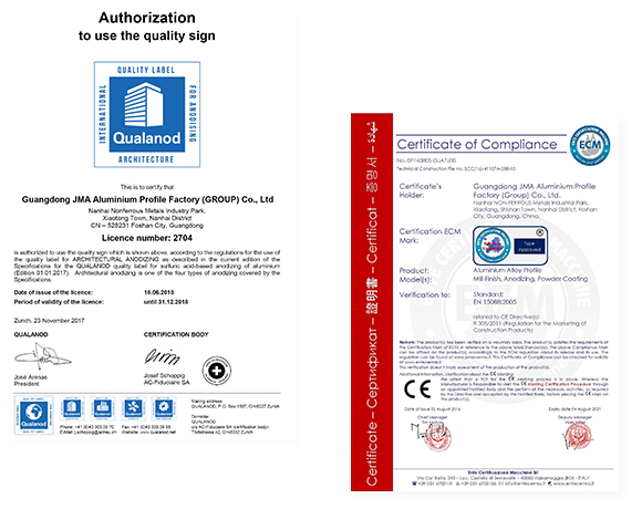 Aluminum testing certificates